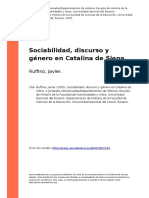 Ruffino, Javier (2005). Sociabilidad, Discurso y Genero en Catalina de Siena