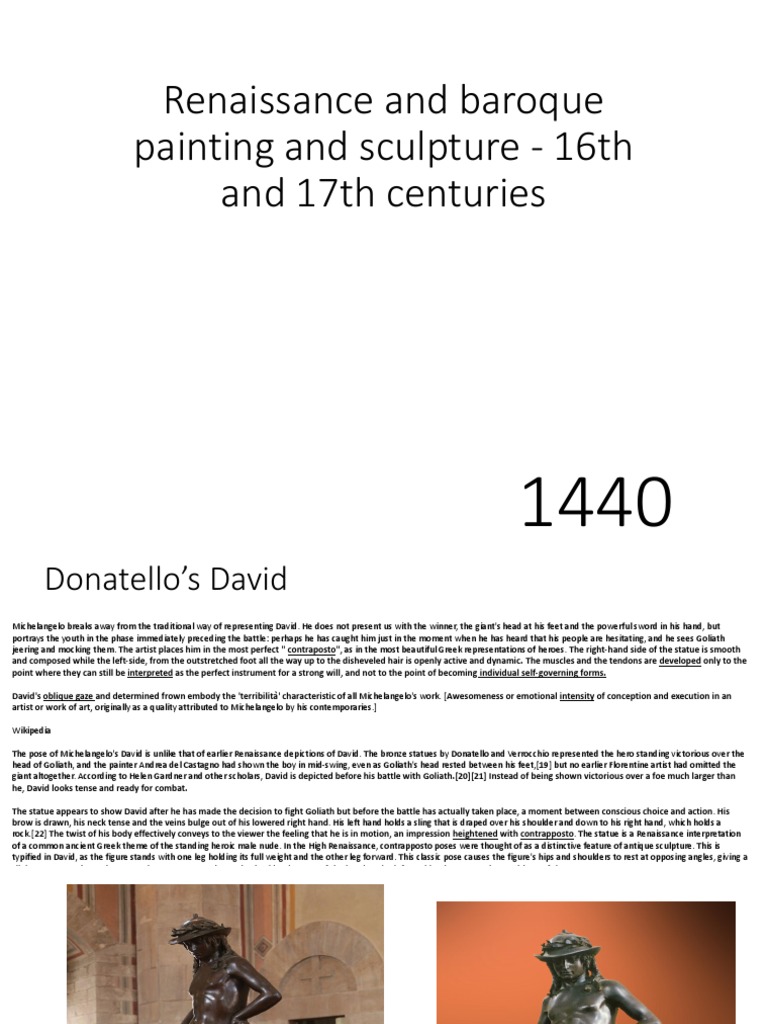 Renaissance And Baroque Painting And Sculpture 16th And 17th