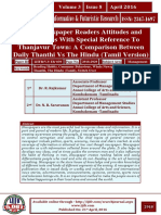 Tamil newspaper readers' attitudes and preferences comparison of Daily Thanthi vs The Hindu