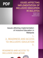 Issues Affecting Implementation of Inclusive Education in Malaysia