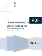 Dimensionamento de Canteiros