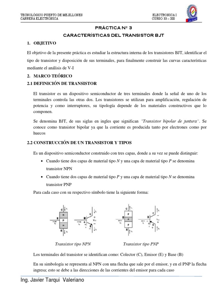 Características del Transistor BJT | PDF | Transistor de unión bipolar ...