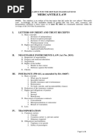 Mercantile LAW: I. Letters of Credit and Trust Receipts