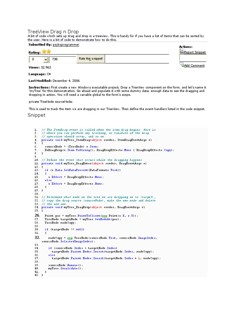 TreeView Drag N Drop | PDF | Software | Scope (Computer Science)