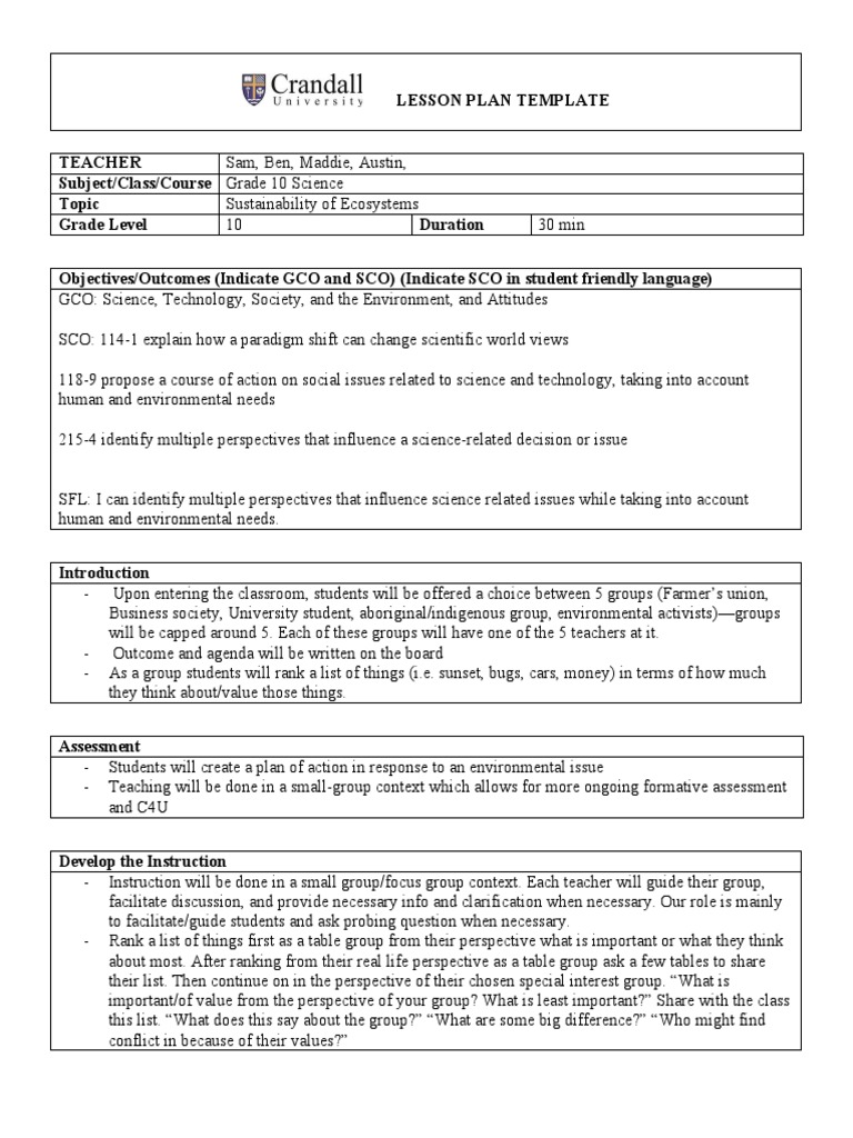 Science Lesson Plan | PDF | Lesson Plan | Teaching