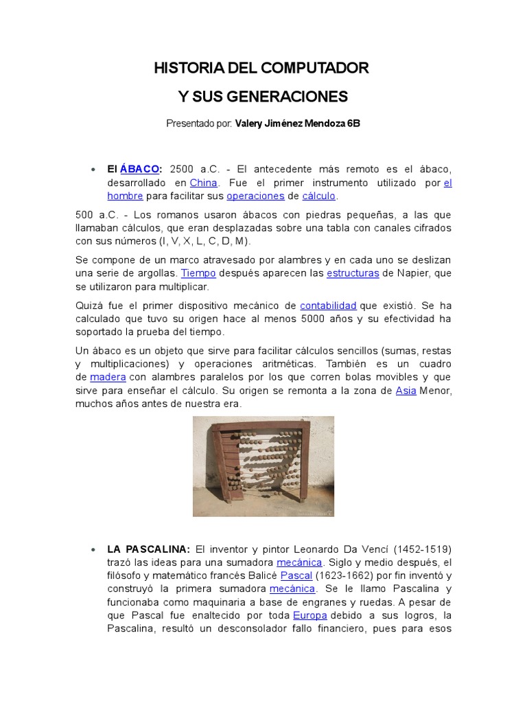 Historia Del Computador y Sus Generaciones | PDF | Informática | Equipo