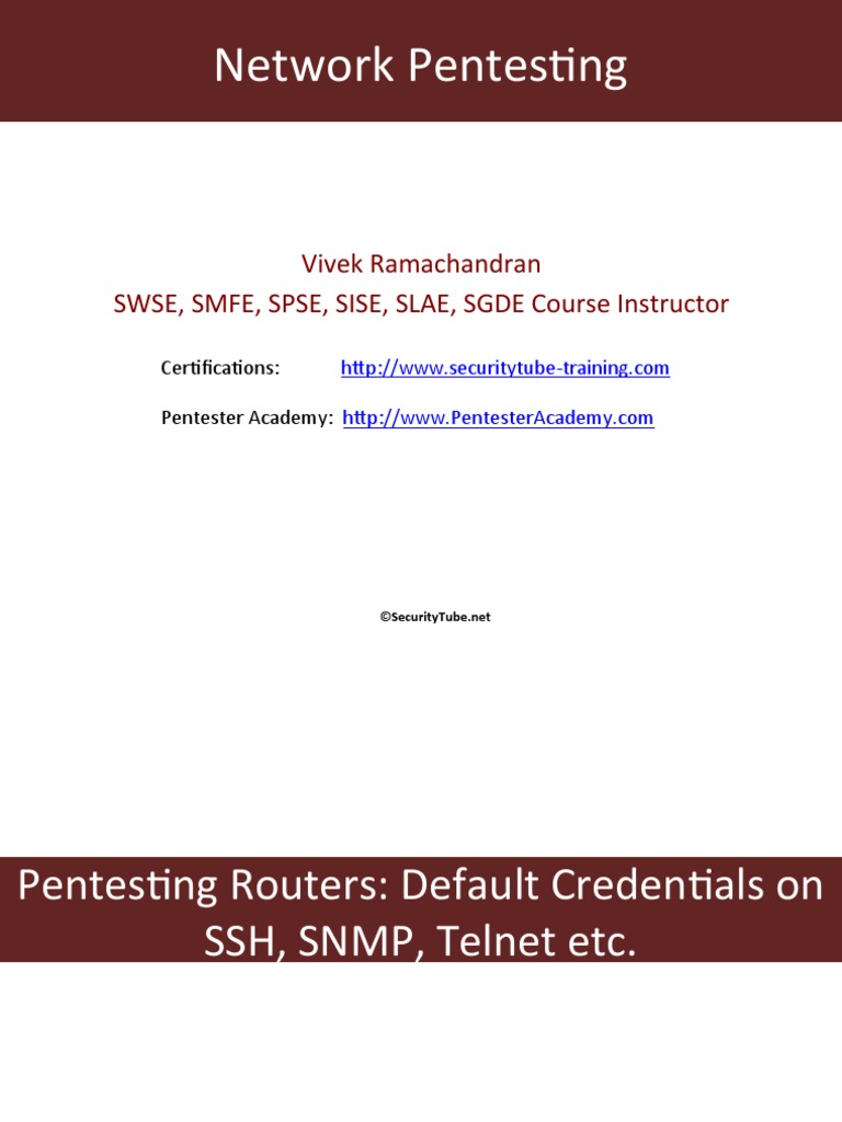 03 Pentesting Routers Default Creds | PDF | Network Protocols | Internet