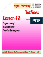 Lesson-12 Outlines: Properties of Discrete-Time Fourier Transform