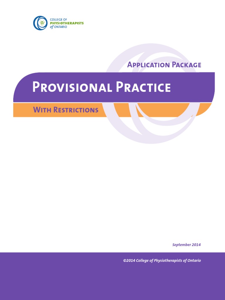 Provisional practice application package pdf physical therapy