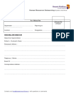 Human Resources Outsourcing: Application Form
