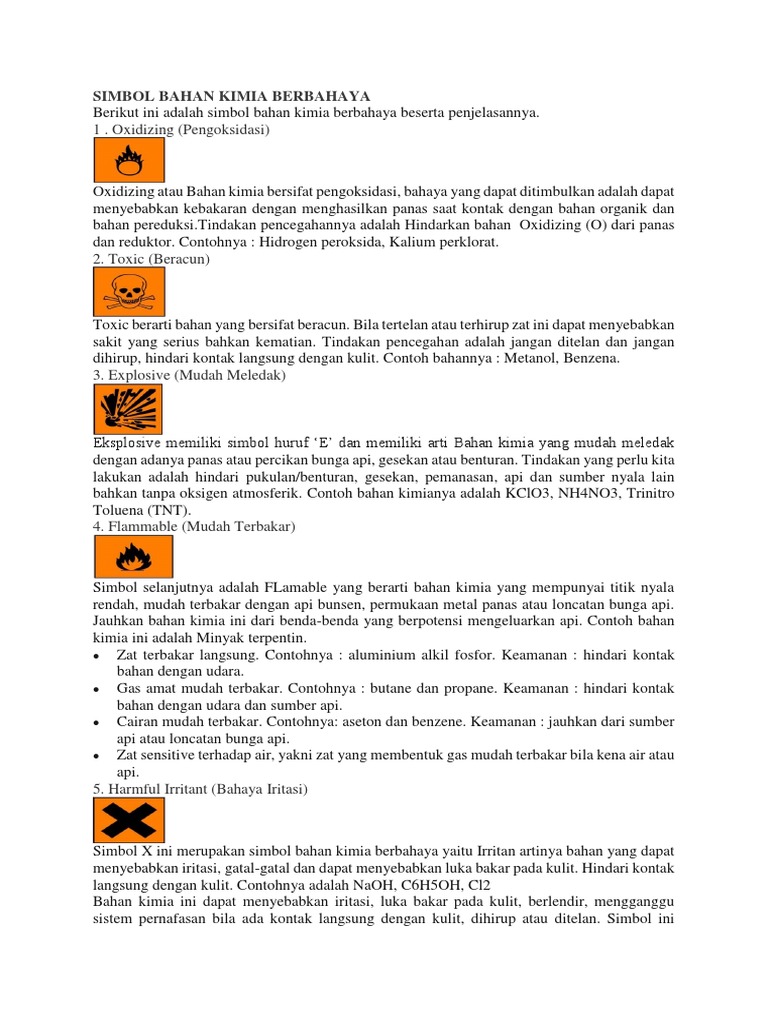 Simbol Bahan Kimia Berbahaya Materi