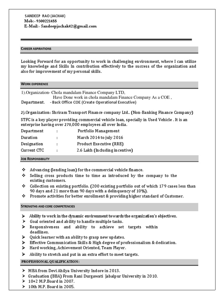 Sandeep Resume | PDF | Business | Cognition
