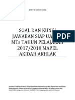 Soal Siap UAMBN 2017-2018 MTs Mapel Akidah Akhlak
