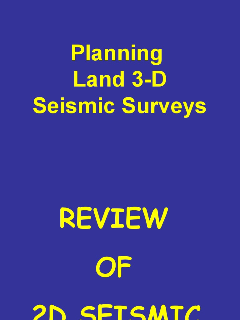 Planning Land 3-D Seismic Surveys | PDF | Petroleum Reservoir ...