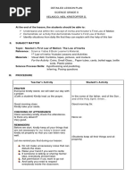 DETAILED LESSON PLAN - Newton's Laws of Motion | PDF | Newton's Laws Of ...