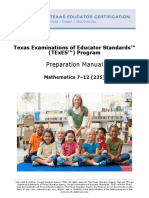 Preparation Manual: Texas Examinations of Educator Standards™ (Texes™) Program