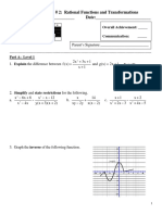 MCR3U Practice Test # 2: Rational Functions and Transformations Name: - Date