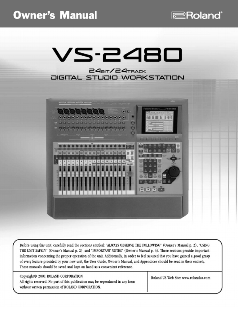 Roland Vs 2480 Manual | PDF | Disk Storage | Computer Data Storage