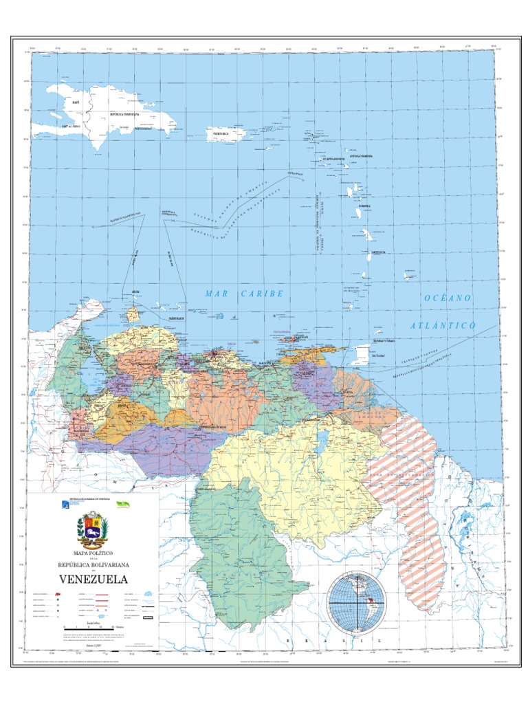 Mapa Politico de Venezuela 2 500 000 Ampliado PDF | PDF