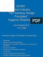 Bcma Food Industry "Ten Sanitary Design Principles" Hygienic Restoration