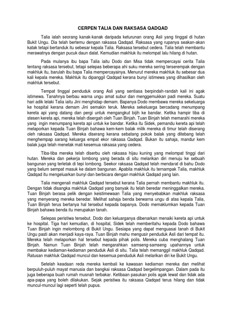 Cerpen Talia Dan Raksasa Qadqad Pdf