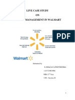 Live Case Study ON Change Management in Walmart: Submitted by D. Bhagavathi Purnima (121723601008) Year CM - Section: B