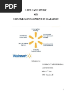 Live Case Study ON Change Management in Walmart: Submitted by D. Bhagavathi Purnima (121723601008) Year CM - Section: B