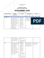 Development Plan: Development Goals Strategies / Intervention Resources Success Indicator Timeline