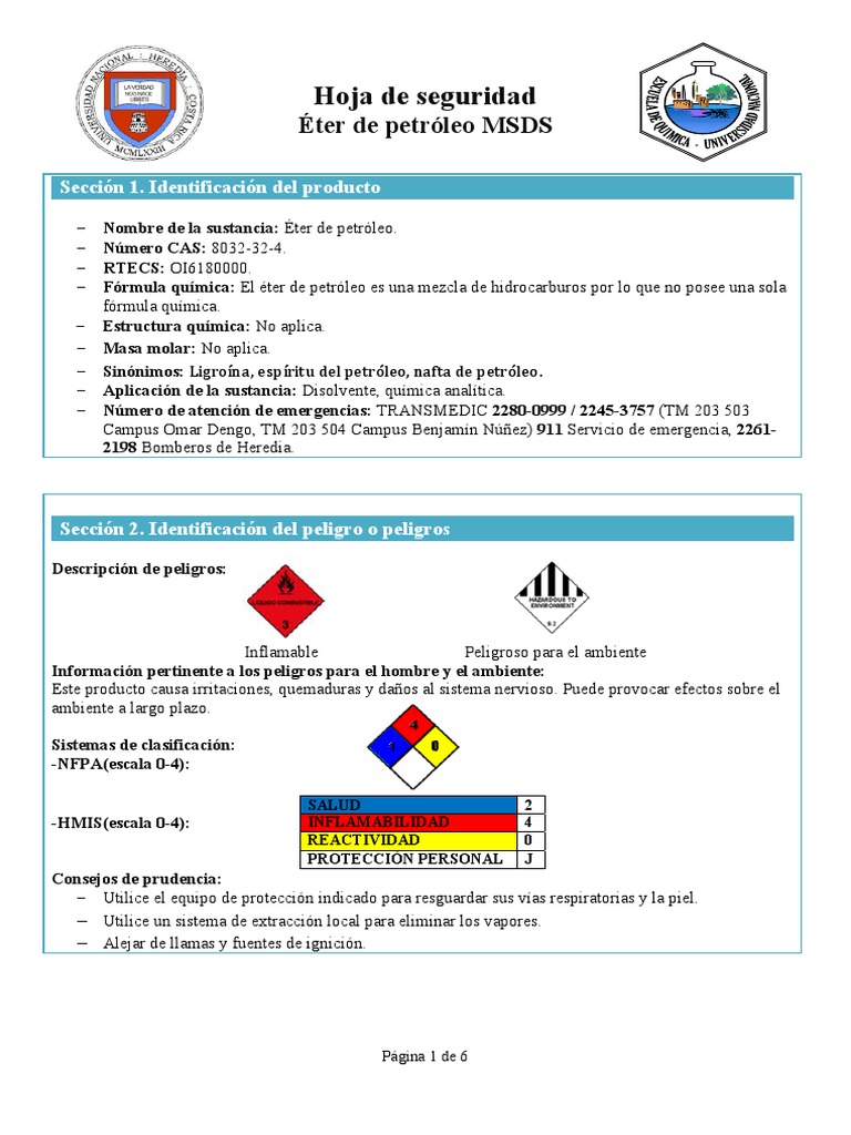 Eter de Petrleo PDF | PDF | Agua | Residuos