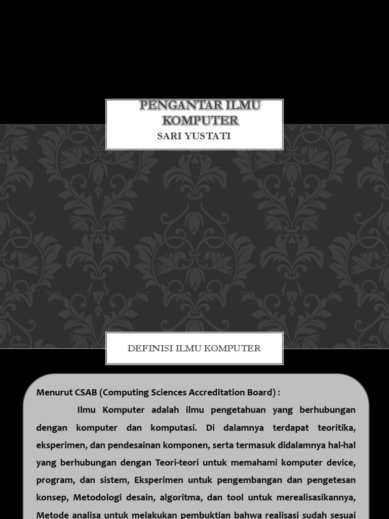 Pengantar Ilmu Komputer dan Cabangnya | PDF | Komputer | Teknologi ...
