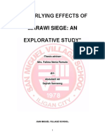 "Underlying Effects of Marawi Siege: An Explorative Study": - Thesis Adviser-Mrs. Fatima Nenia Romulo