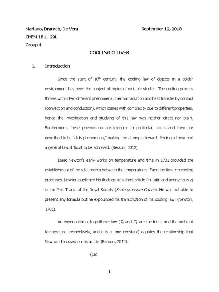 Cooling Curve Lab Report PDF PDF Melting Point Solution
