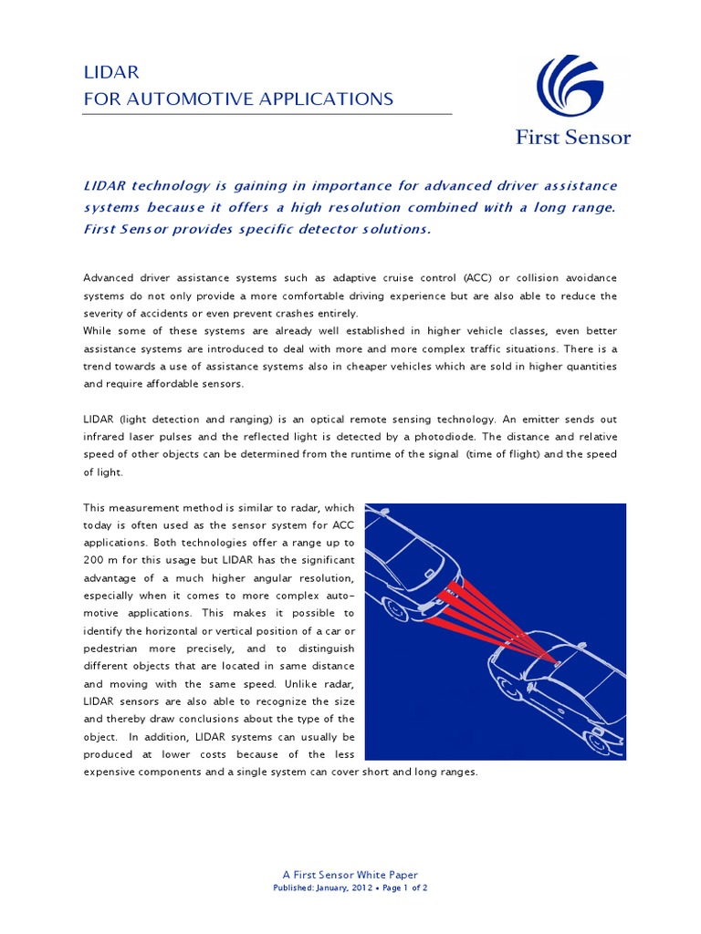 LIDAR Tech for Automotive Safety | PDF | Lidar | Optics