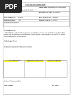 Learning Outcome: Evaluator's Comments (For Instructor's Use Only)