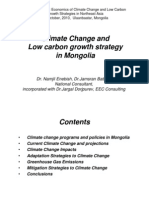 Climate Change and Low Carbon Growth Strategy in Mongolia