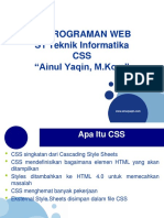 Pemrograman Web S1 Teknik Informatika CSS "Ainul Yaqin, M.Kom"