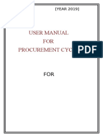 User Manual FOR Procurement Cycle: (YEAR 2019)