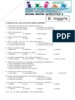 Soal UAS B. Inggris Kelas 3 SD Semester 2 Dan Kunci Jawaban PDF