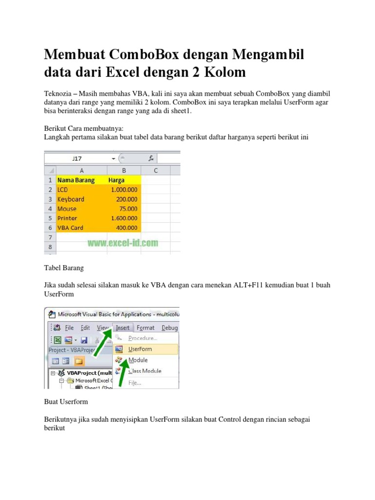 Membuat Sebuah ComboBox PDF