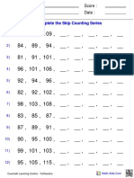 Complete the Skip Counting Series Math Worksheet