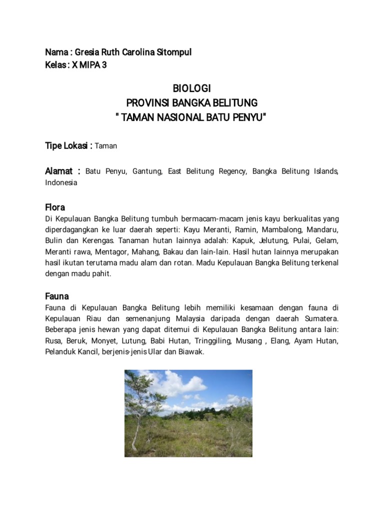 Biologi Bangka Belitung
