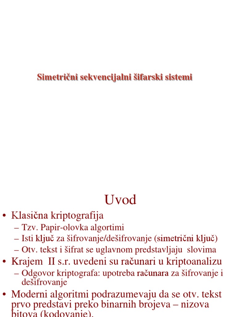 4-Simetricni Sekvencijalni Sifarski Sistemi (A5-1, RC4) | PDF