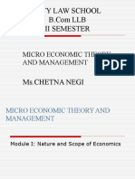 Amity Law School Ii Semester: Micro Economic Theory and Management