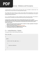 C++ Virtual Functions: Definition and Description: Runtime Polymorphism