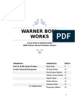 Warner Body Works: A Case Study On Dividend Policy MBA Finance, Second Trimester, Group 2