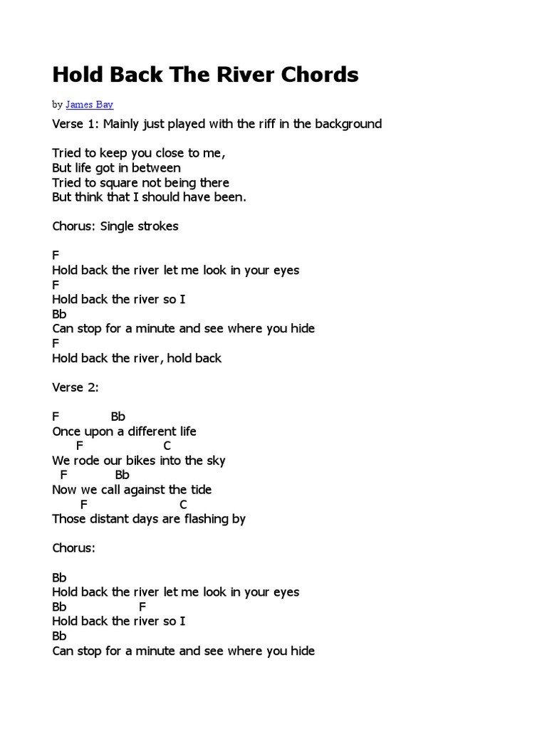 Hold Back The River Chords Doc