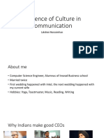 Influence of Culture in Communication Dimensions