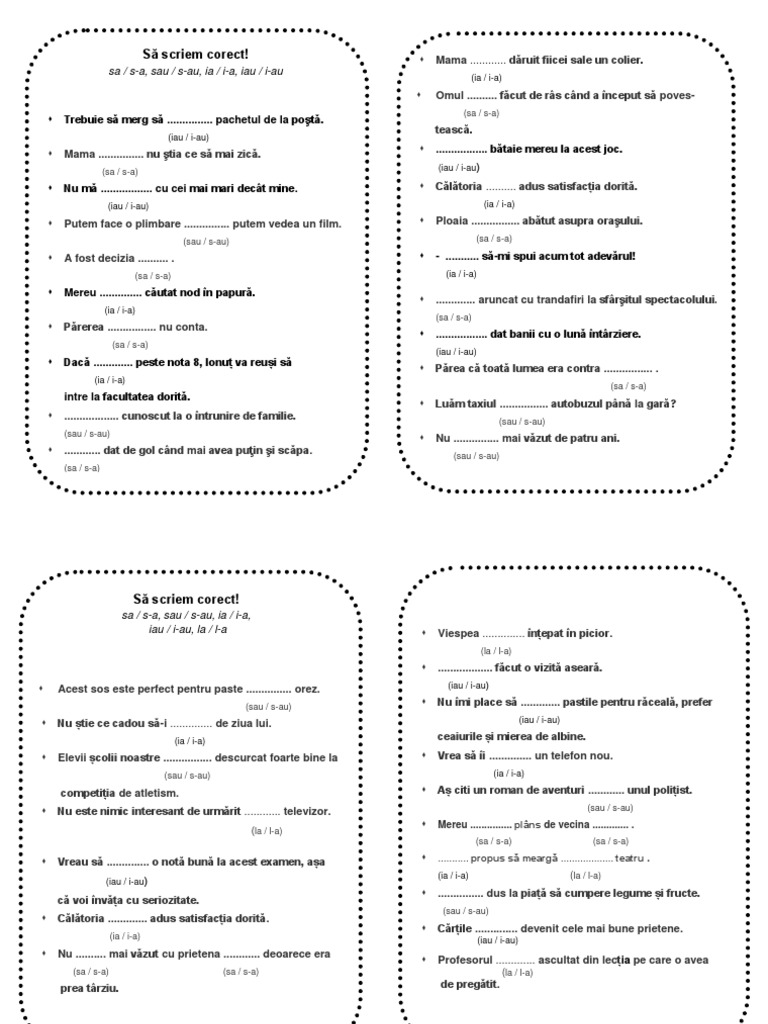 Fisa Ortograme S A S Au I A I Au L A