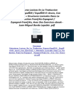 Estructuras Lexicas en La Traduccion Frances-EspaÑOl EspaÑOl-Fr Ances Con Ejercicios Structures Lexicales Dans La Traduction FranÇAis-Espagnol Espagnol-FranÇAis Avec Des Exercices