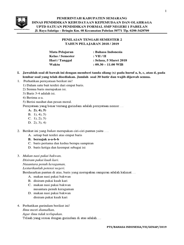 Soal Pts 2018 Sm 2 Docx